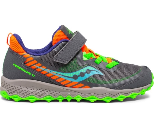 Tenis Saucony Peregrine 11 Shield A/C Niños Zapatillas Gris / Verde México MX-419-GC